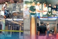 Bupati Bolaang Mongondow Timur, Oskar Manoppo, menyerahkan bantuan tunai kepada korban kebakaran di Desa Kotabunan Barat dan Tutuyan, Sabtu (25/10/2025).